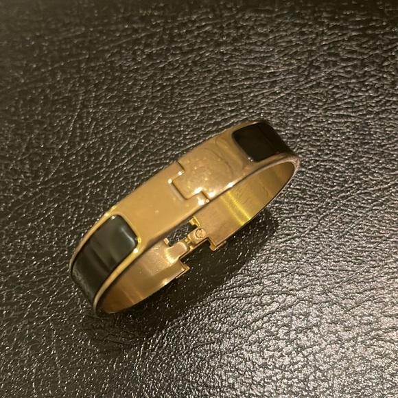 HERMES Clic Clac H Bracelet Black&gold - Picture 3 of 14